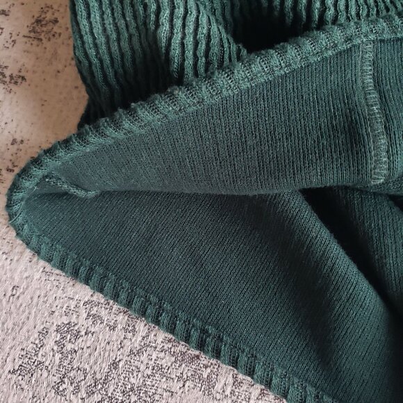 Bershka Green Ribbed Crop Mock Turtleneck Long Sleeve Top - Picture 5 of 14